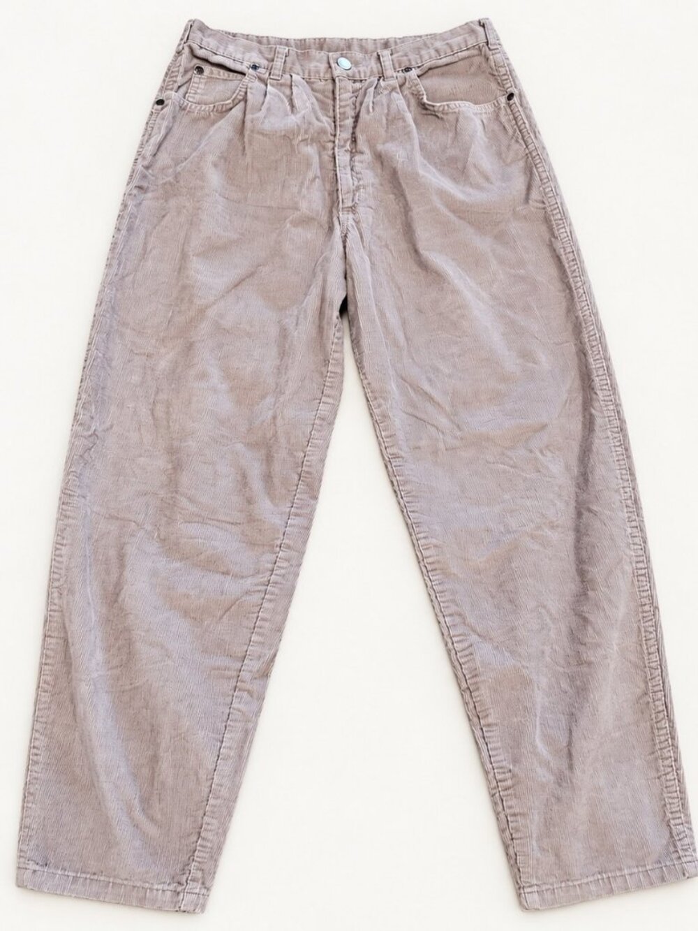 Pleated Corduroy Tapered Trousers